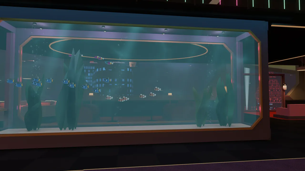 The second-floor aquarium