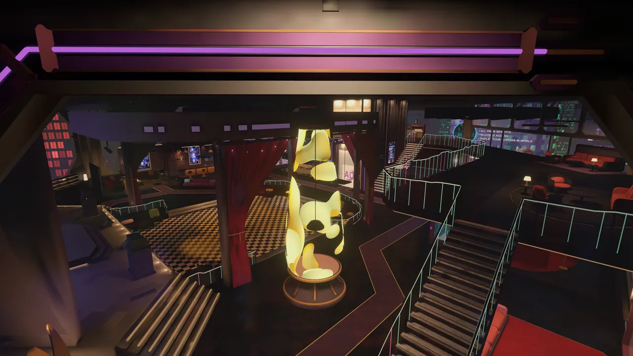 The dance floor from the mezzanine