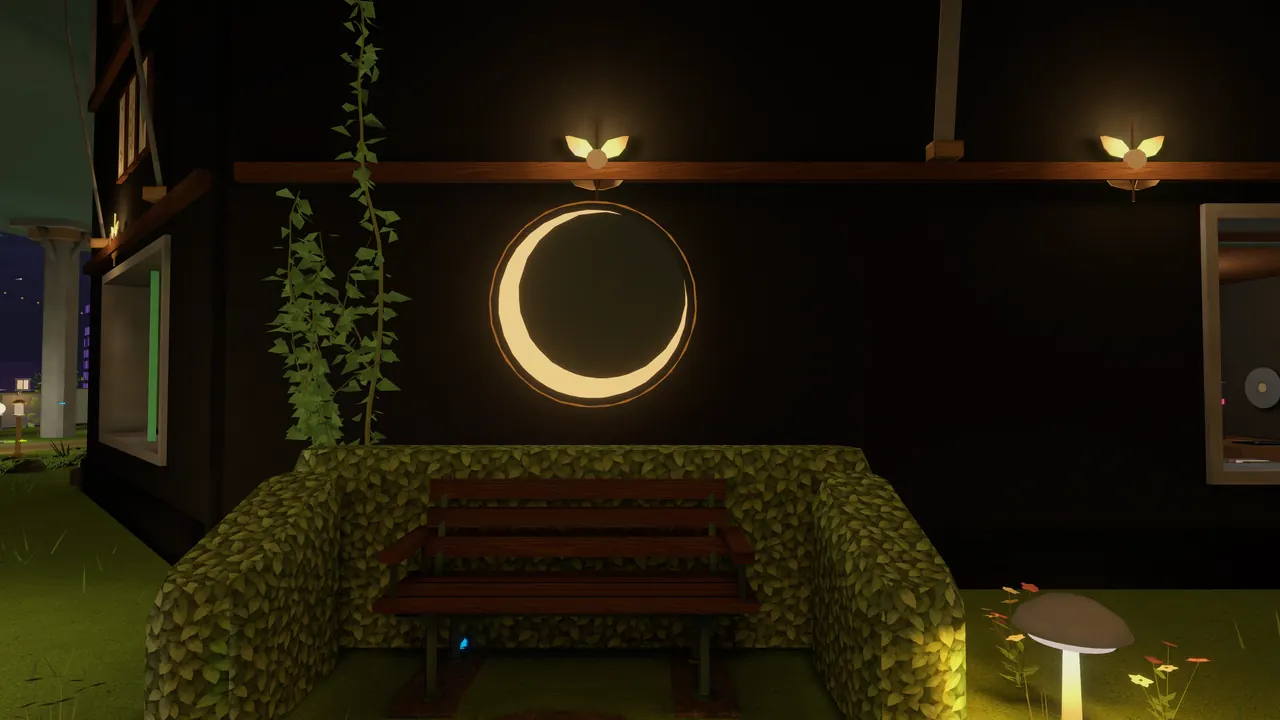 A bench under the crescent